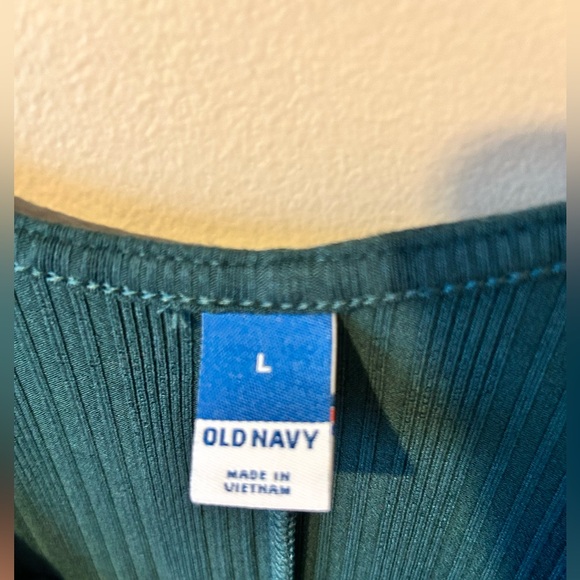 Old Navy dark green ribbed bodycon dress, size large - Picture 2 of 3